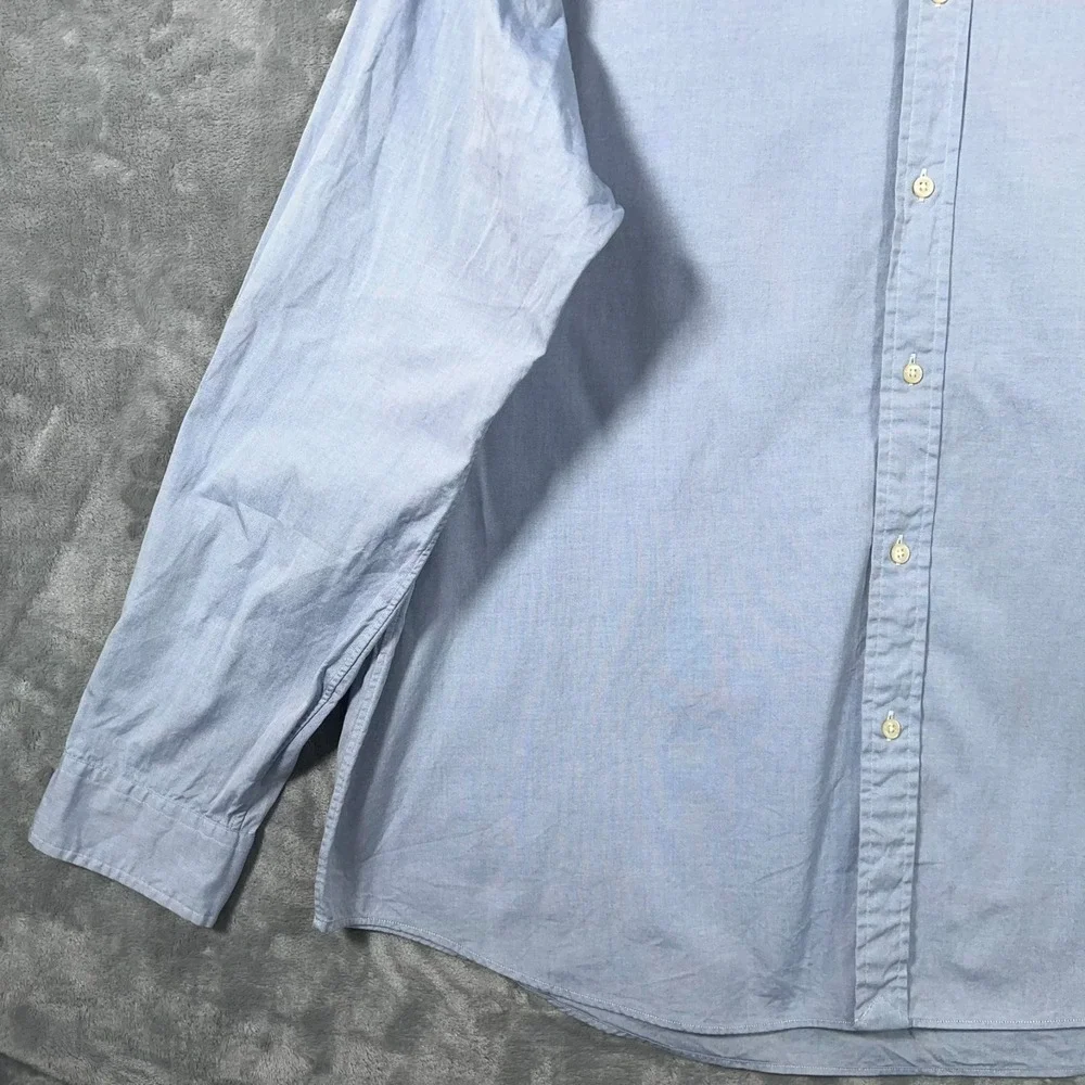 Polo Ralph Lauren Button Down Shirt Mens 2XL Blue Long Sleeve Cotton Preppy